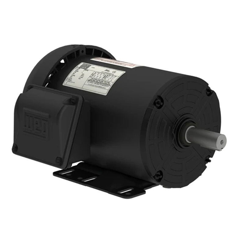 Weg Rolled Steel NEMA Premium Efficiency 5 HP Motor 4P 182/4T 3Ph 200 V 60 Hz IC411 - TEFC - Foot-mounted