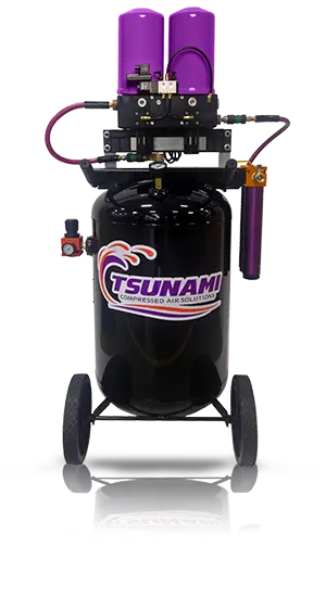 Tsunami Pure-10 ROVE portable regenerative desiccant dryer on 30-gallon wheeled tank