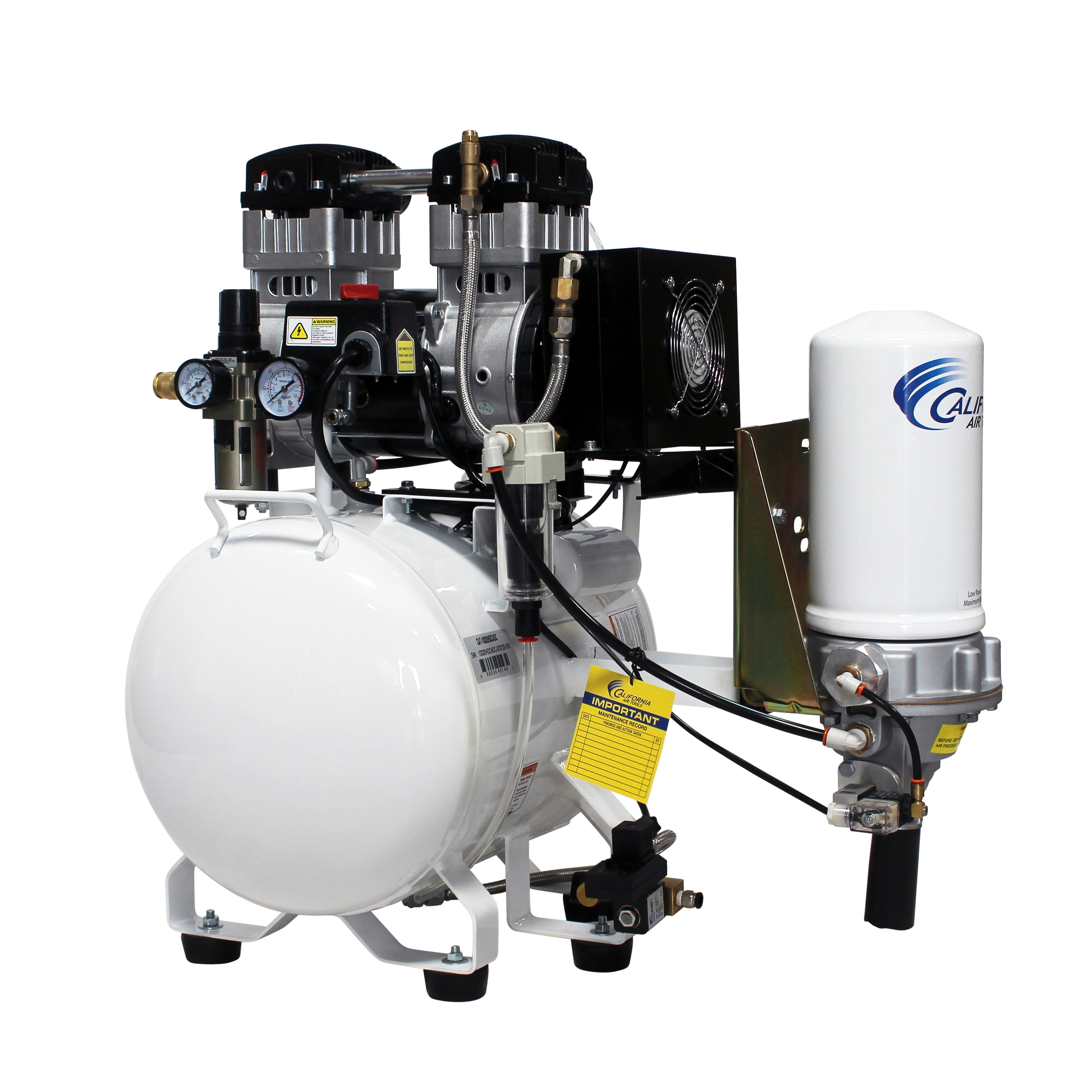 California Air Tools 2.0 Hp, 10.0 Gal. Steel Tank Ultra Quiet & Oil-Free Air Compressor with Air Drying System 220v 60hz | CAT-10020HDCADC-22060