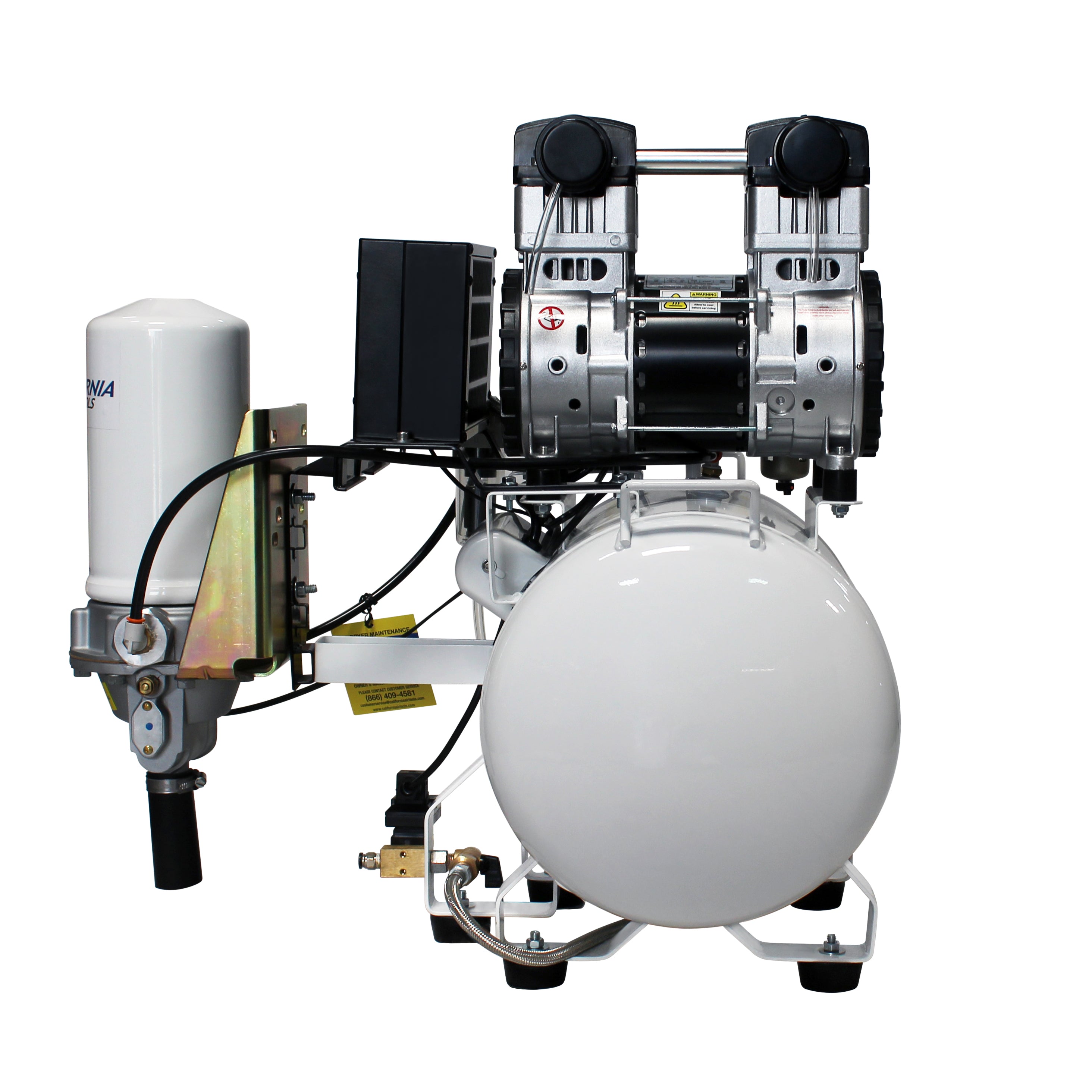 California Air Tools 2.0 Hp, 10.0 Gal. Steel Tank Ultra Quiet & Oil-Free Air Compressor with Air Drying System 220v 60hz