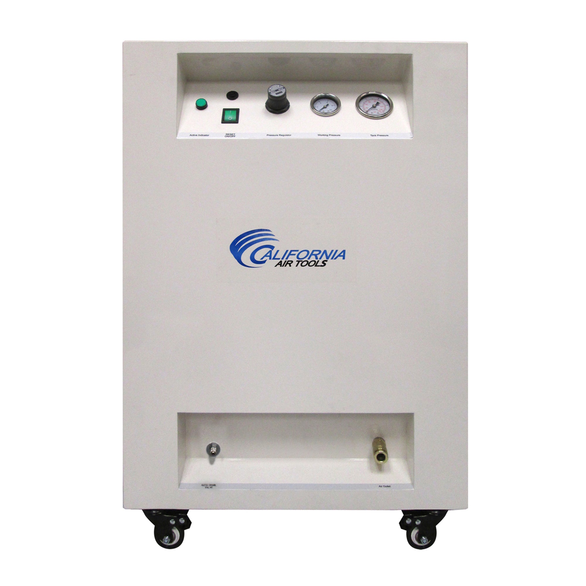 California Air Tools 2.0 Hp 10.0 Gal. Steel Tank Ultra Quiet & Oil-Free Air Compressor in Sound Proof Cabinet | CAT-10020SPCAD