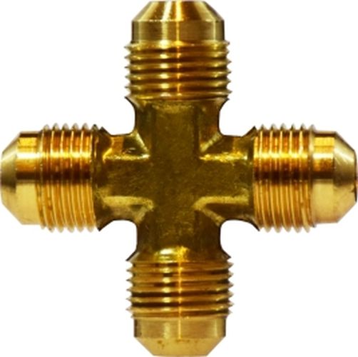 Midland forged brass SAE 45° flare equal cross fitting with four male flare ends