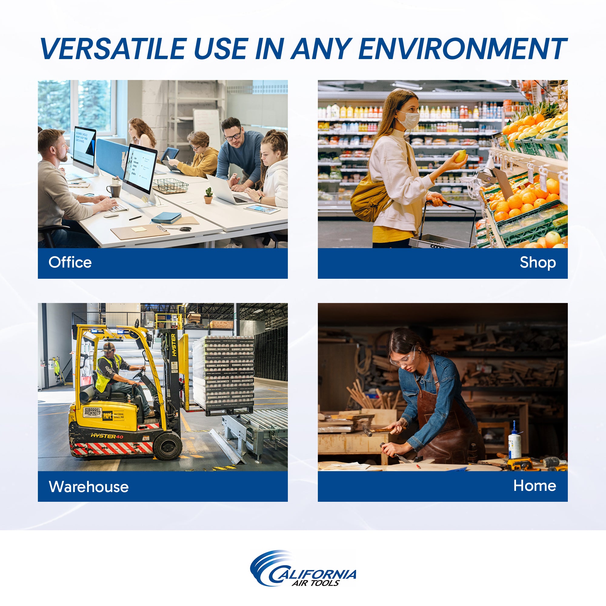 California Air Tools 1.0 Hp Tankless Ultra Quiet & Oil-Free Air Compressor with Power Pedal