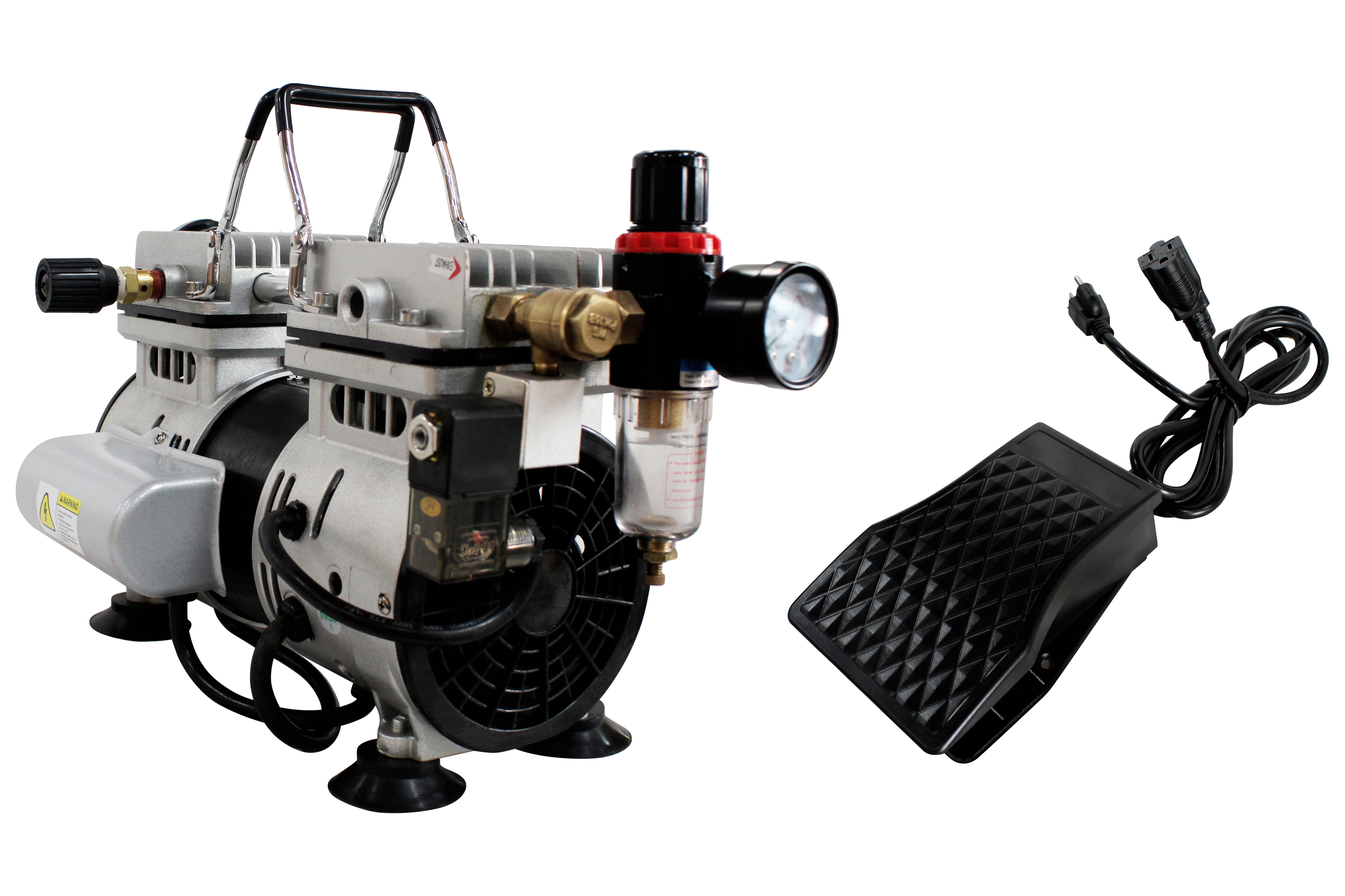 California Air Tools 1.0 Hp Tankless Ultra Quiet & Oil-Free Air Compressor with Power Pedal