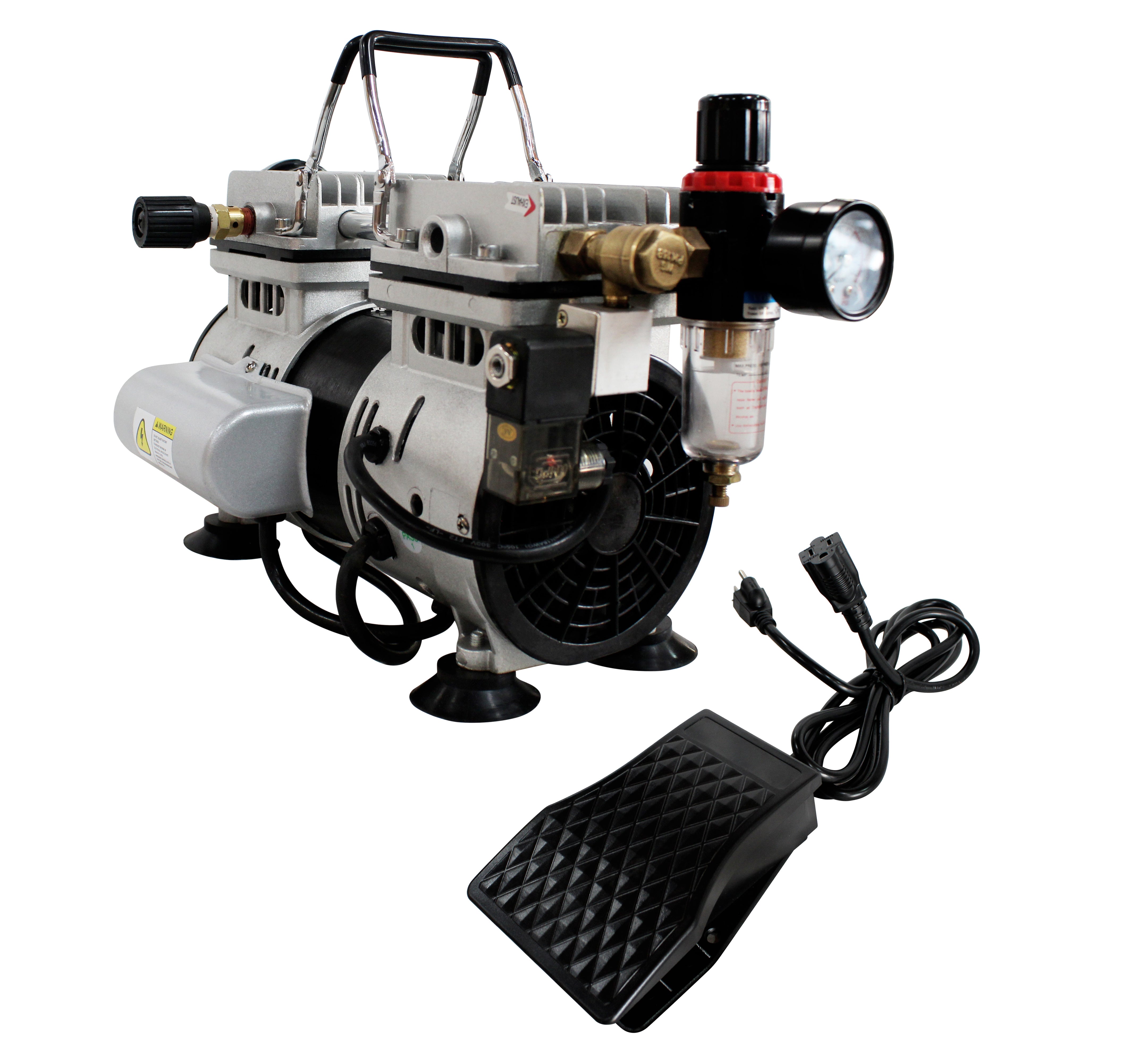 California Air Tools 1.0 Hp Tankless Ultra Quiet & Oil-Free Air Compressor with Power Pedal