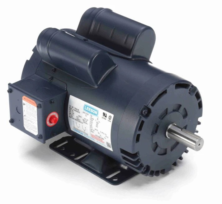 Leeson 120554 5 HP single-phase air compressor motor, 145T frame, 3450 RPM