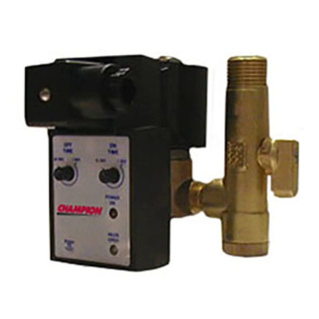 Champion CDV4 Series motorized ball valve condensate drain with dual timing control