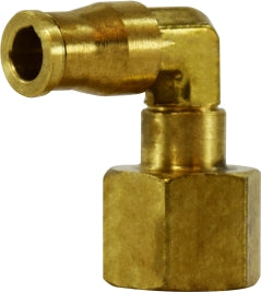 Brass push-to-connect 90 degree female swivel elbow fitting