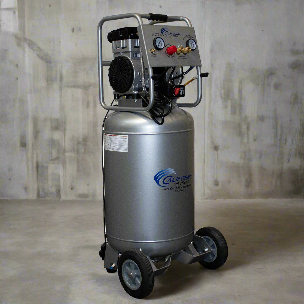 California Air Tools 2.0 Hp, 20.0 Gal. Steel Tank Ultra Quiet & Oil-Free Air Compressor with Auto Drain 220 Volts 60 Hertz
