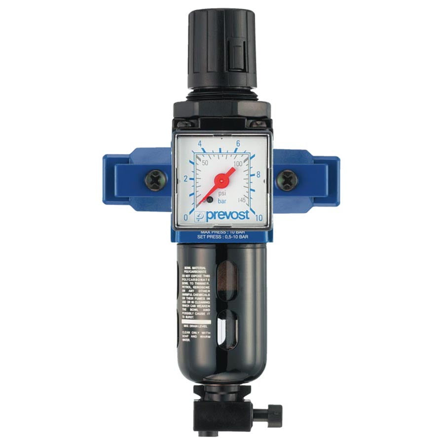 Alto 1 – 1/4” Filter-Regulator (Gauge Included) With Wall Bracket And Pipe Adapters by Prevost