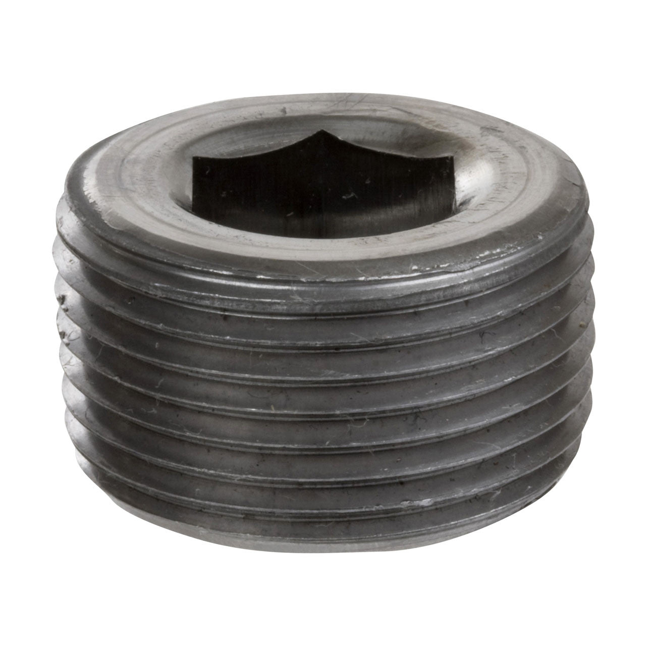 Steel countersunk hex plug with flush internal hex (Allen) drive and male NPT thread