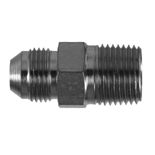 Steel JIC 37° male flare x male NPT rigid adapter