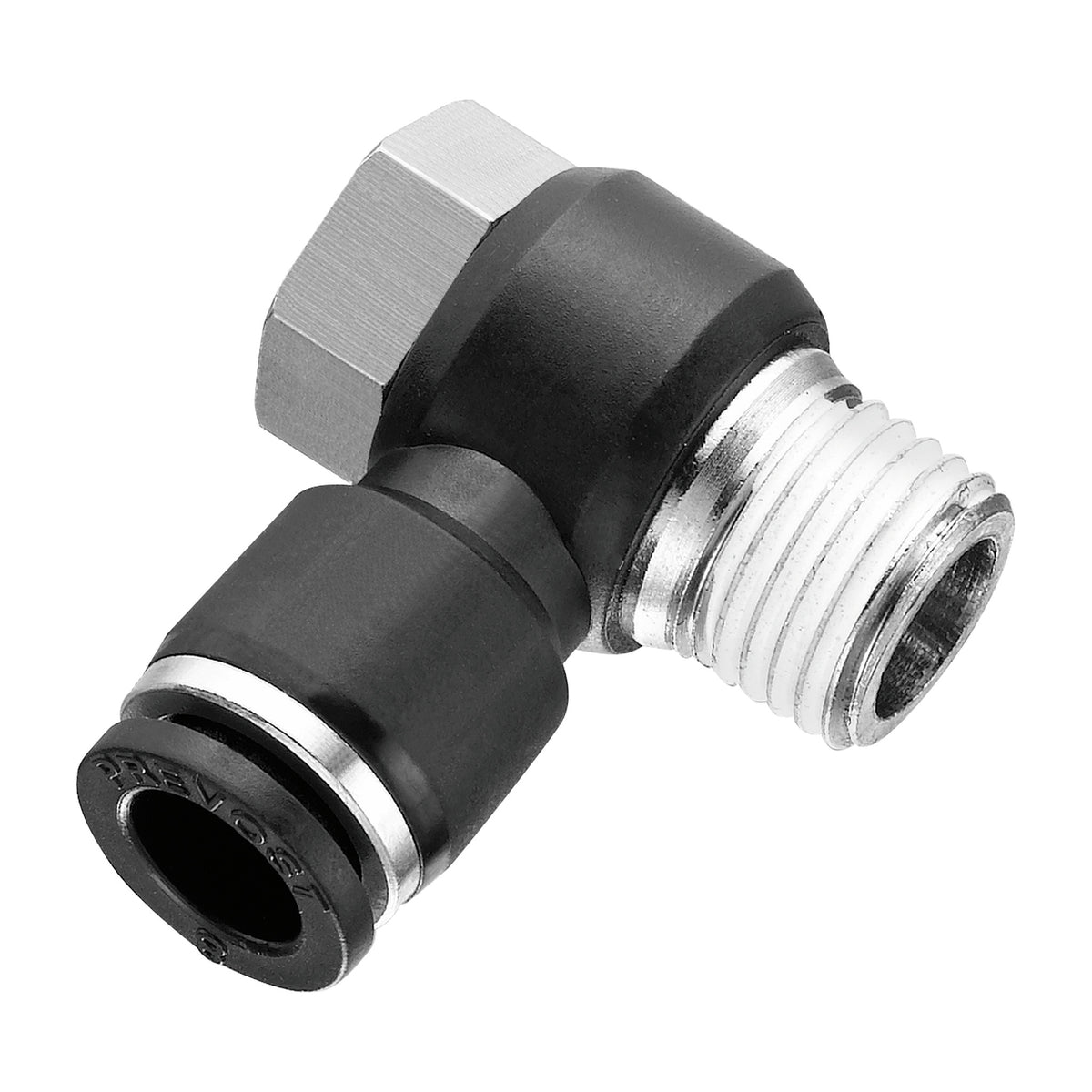 Prevost Conex male banjo push-to-connect fitting with NPT male thread