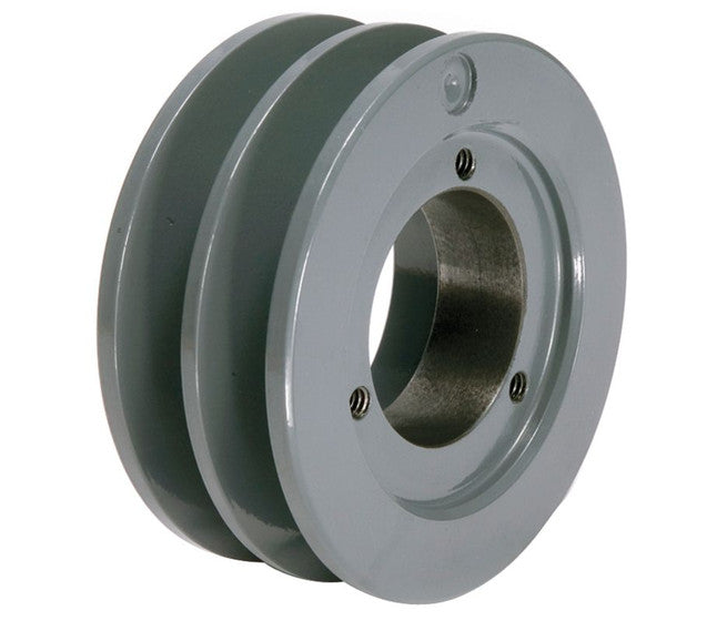 2B double-groove B-section cast iron V-belt pulley, SH-bushing type