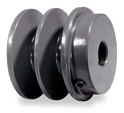 2AK double-groove cast iron V-belt pulley, 1/2 inch fixed bore