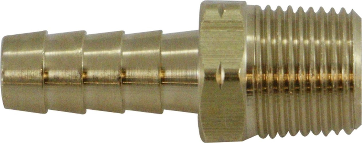 Midland brass hose barb rigid male BSPT adapter fitting, solid brass