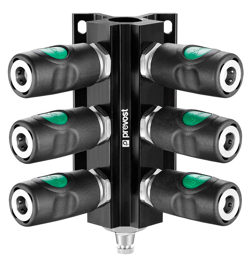 Wall Manifold With High Flow Couplers by Prevost for Aluminum Air Pipe