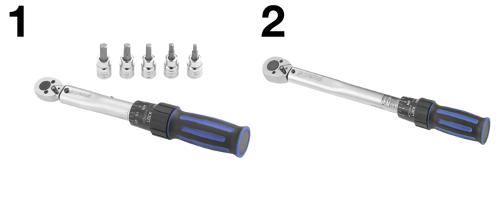 Prevost TTW 0630 and TTW 20100 torque wrenches with socket bits for aluminum air pipe fittings