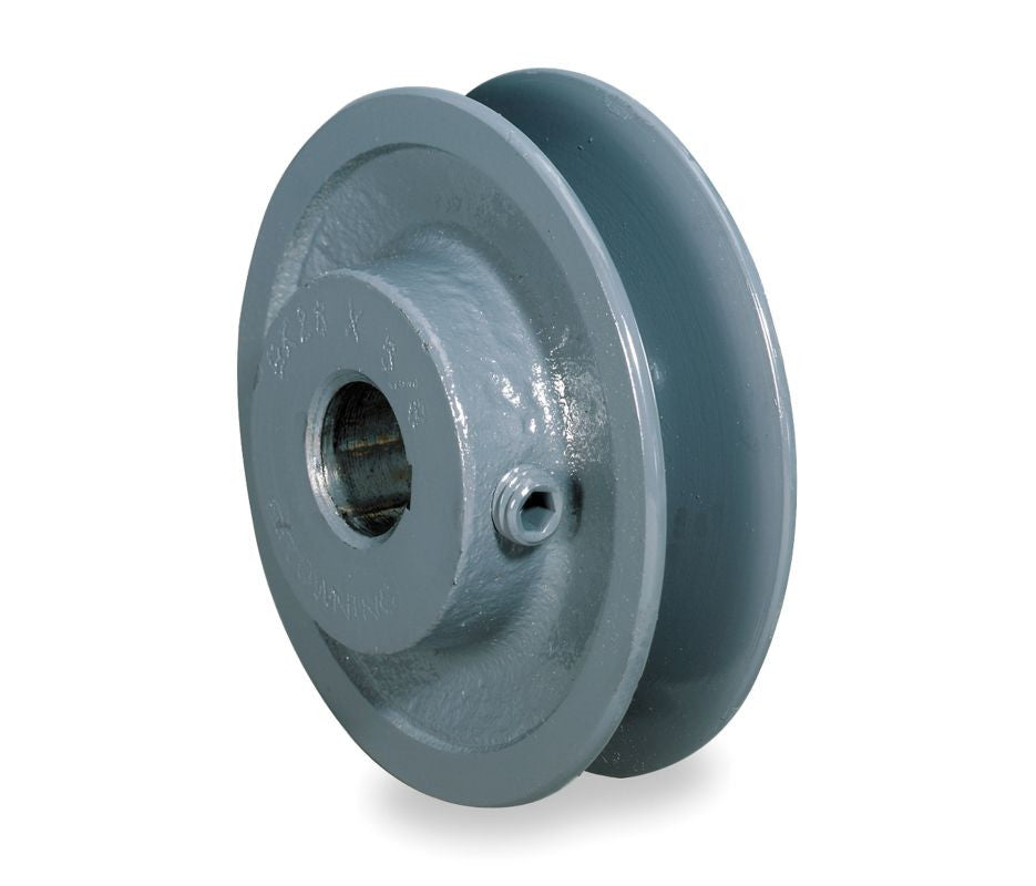 Single-groove B-section cast iron V-belt sheave with 5/8 inch fixed bore