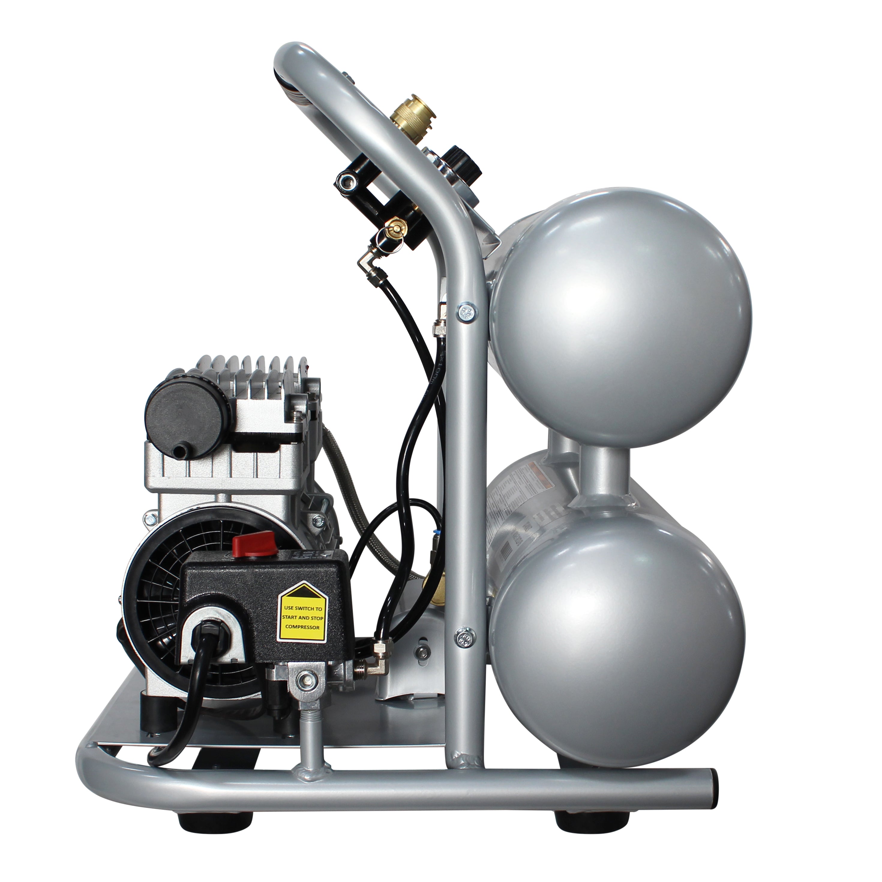California Air Tools 1.0 Hp, 4.6 Gal. Aluminum Twin Tank Ultra Quiet & Oil-Free Air Compressor
