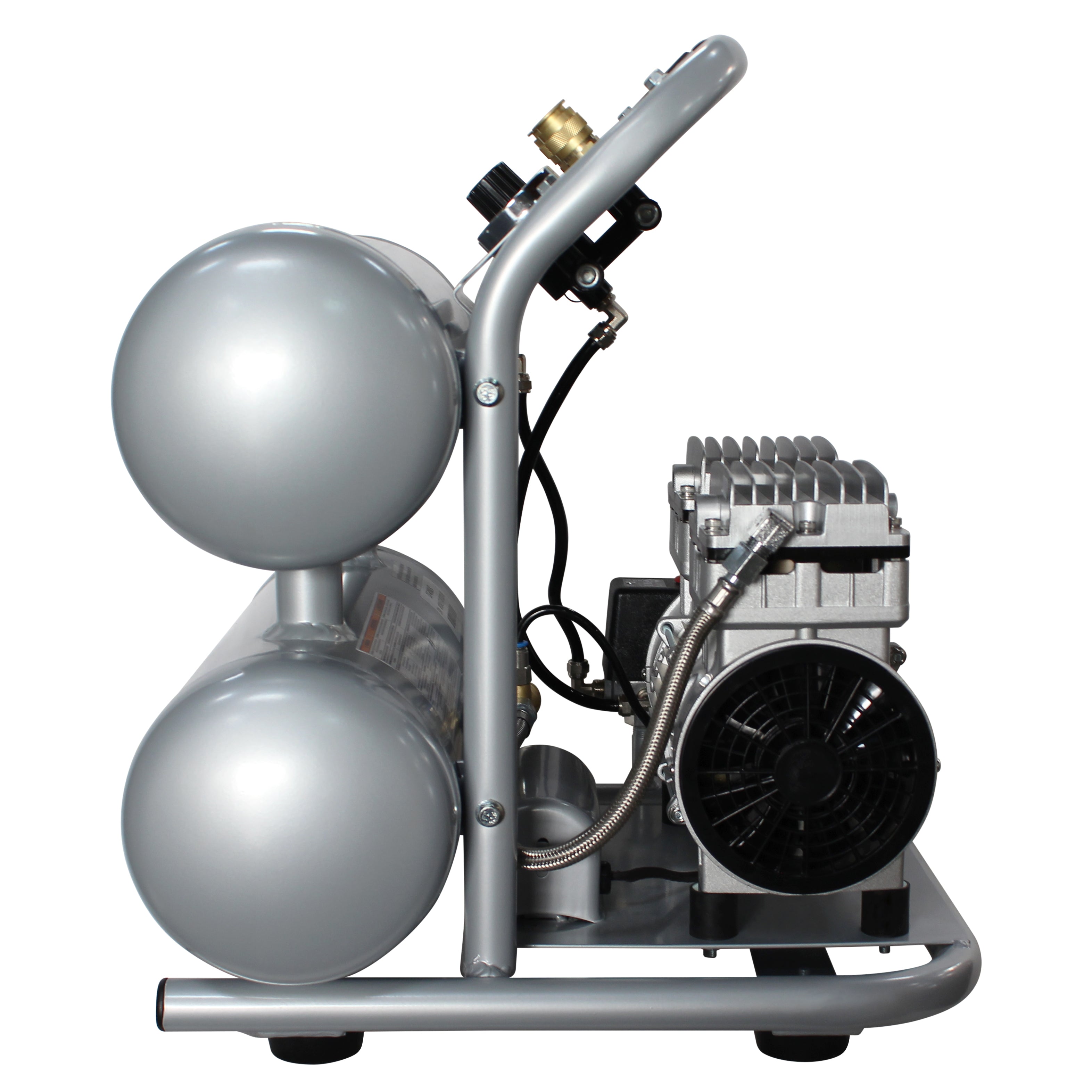 California Air Tools 1.0 Hp, 4.6 Gal. Aluminum Twin Tank Ultra Quiet & Oil-Free Air Compressor