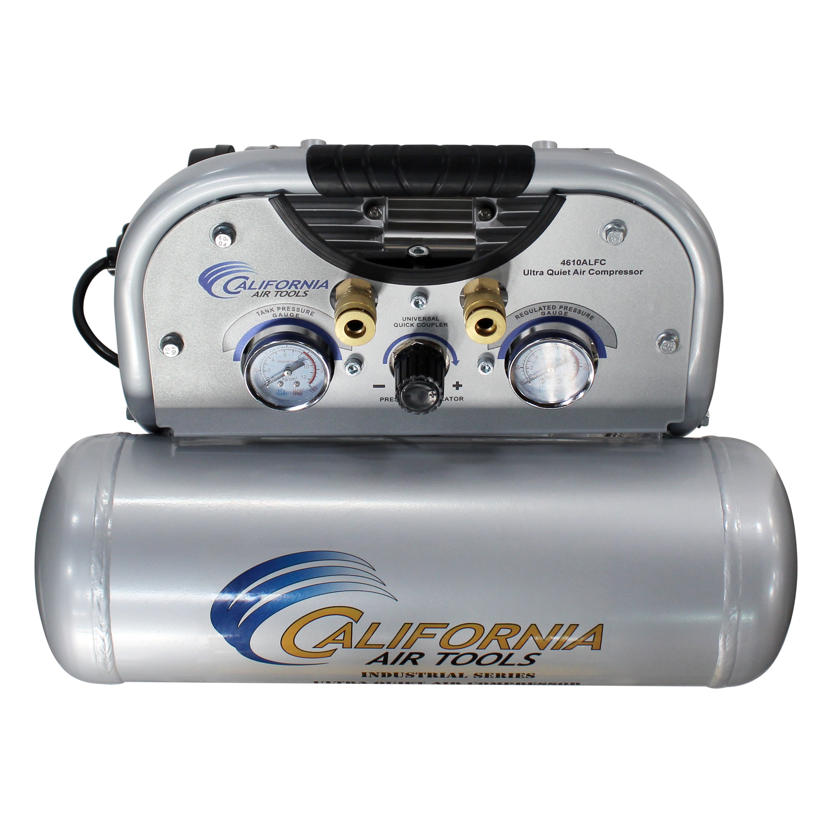 California Air Tools 1.0 Hp, 4.6 Gal. Aluminum Twin Tank Ultra Quiet & Oil-Free Air Compressor