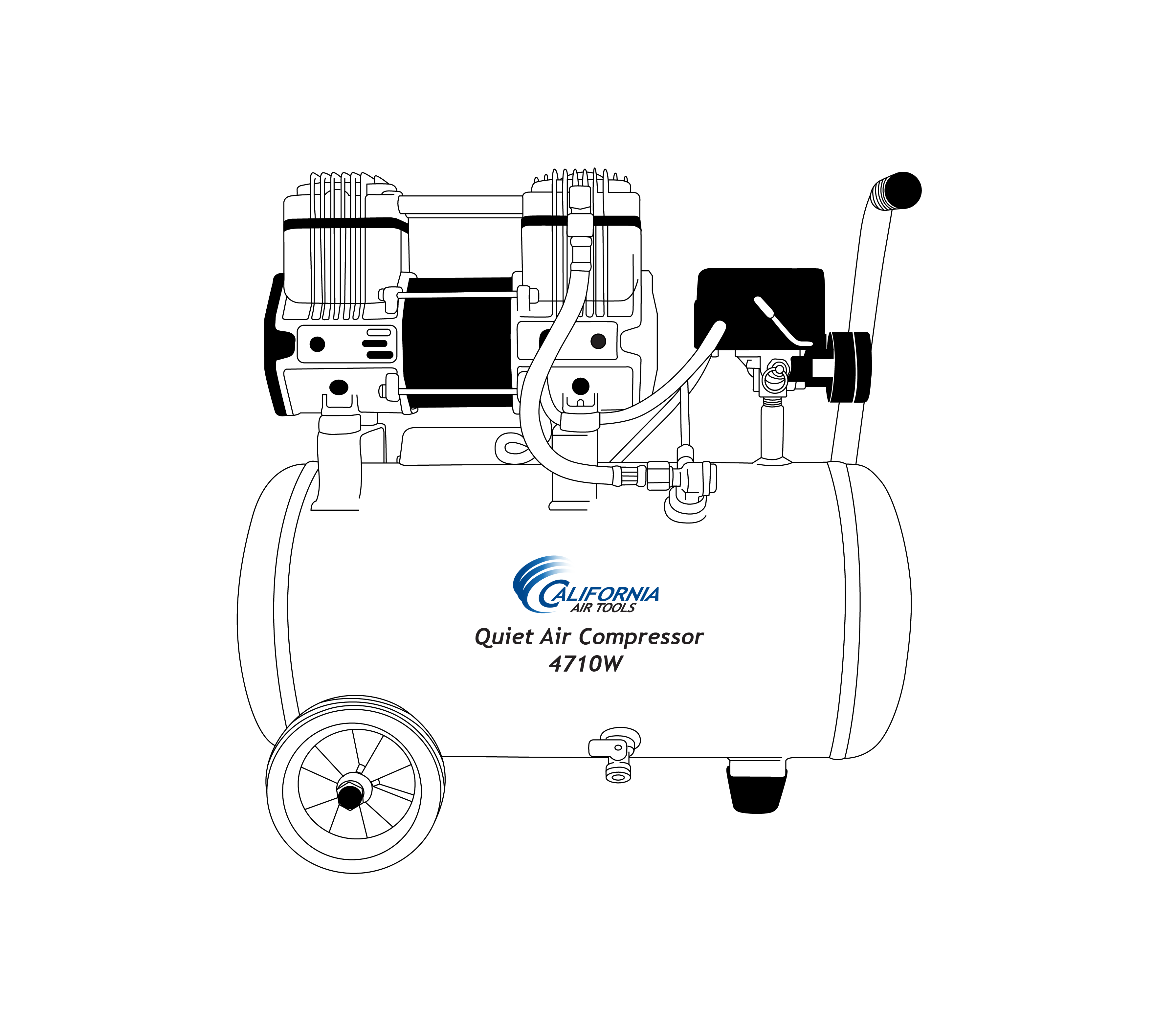 California Air Tools 4.7 Gal., 110 V 4710W Quiet Air Compressor | CAT-4710W