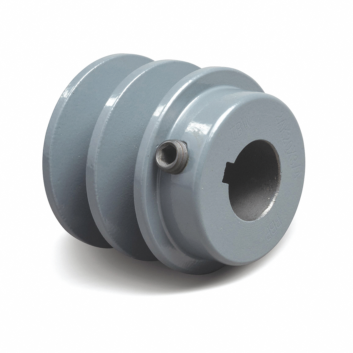 2BK25 double-groove cast iron V-belt pulley, 2.50 inch OD, 1/2 inch fixed bore