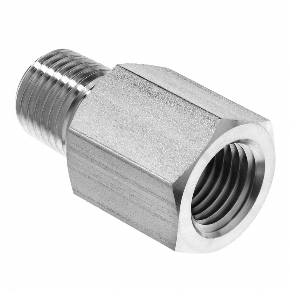 Edge Industrial zinc-plated steel pipe adapter, female NPT to male NPT