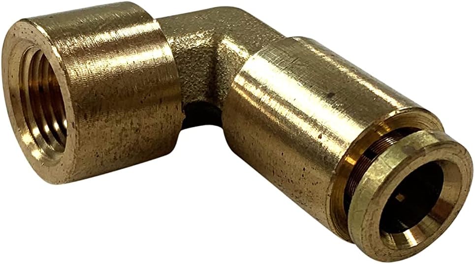 Brass 90° push-to-connect female NPT elbow fitting