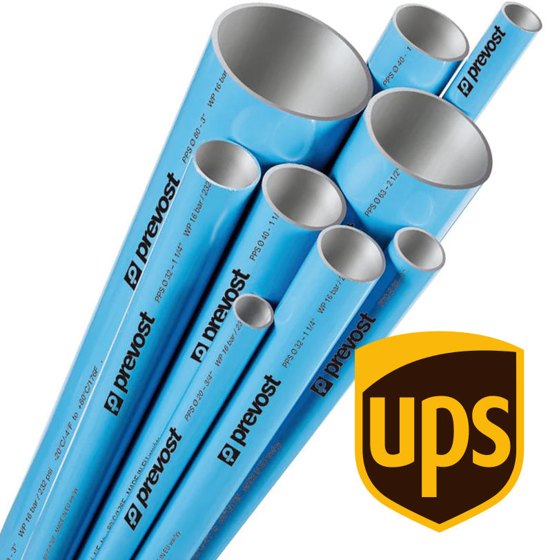 Prevost Aluminum Blue Pipe for Compressed Air (6ft - SHIPS UPS)