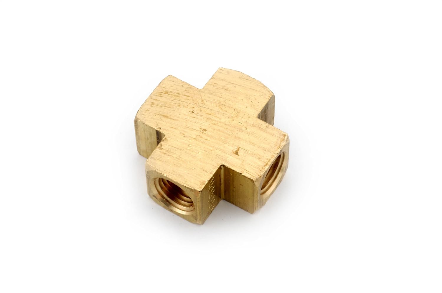 Brass equal barstock cross 4-way FNPT pipe fitting