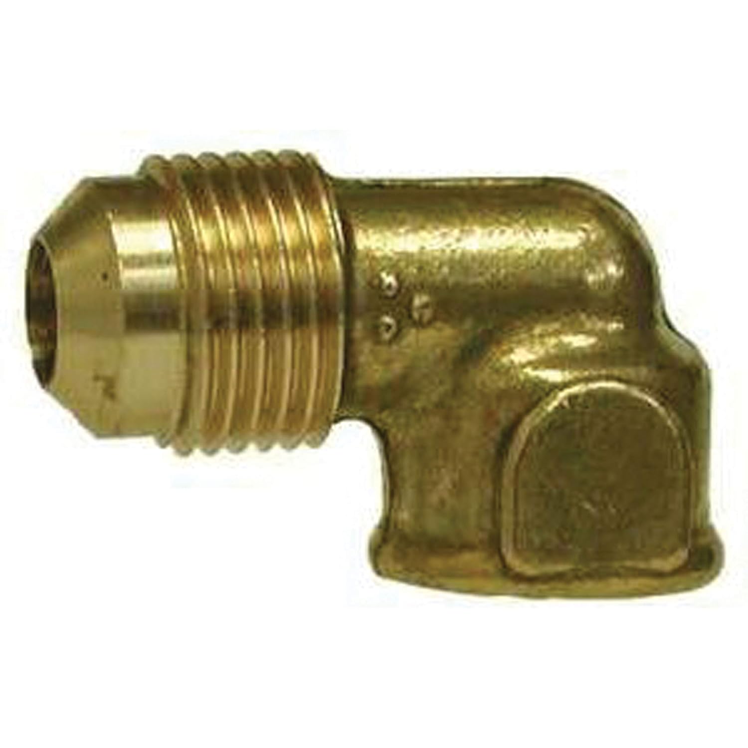 Brass SAE 45° flare barstock reducing elbow, male flare × female NPT