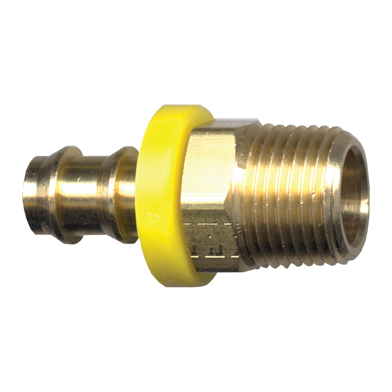 Fairview Grip-Tite 725 series brass reusable hose barb male NPT fitting