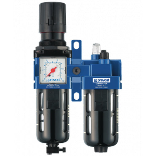 2-Piece-Set – Filter-Regulator-Lubricator (Gauge Included) With Wall Bracket by Prevost