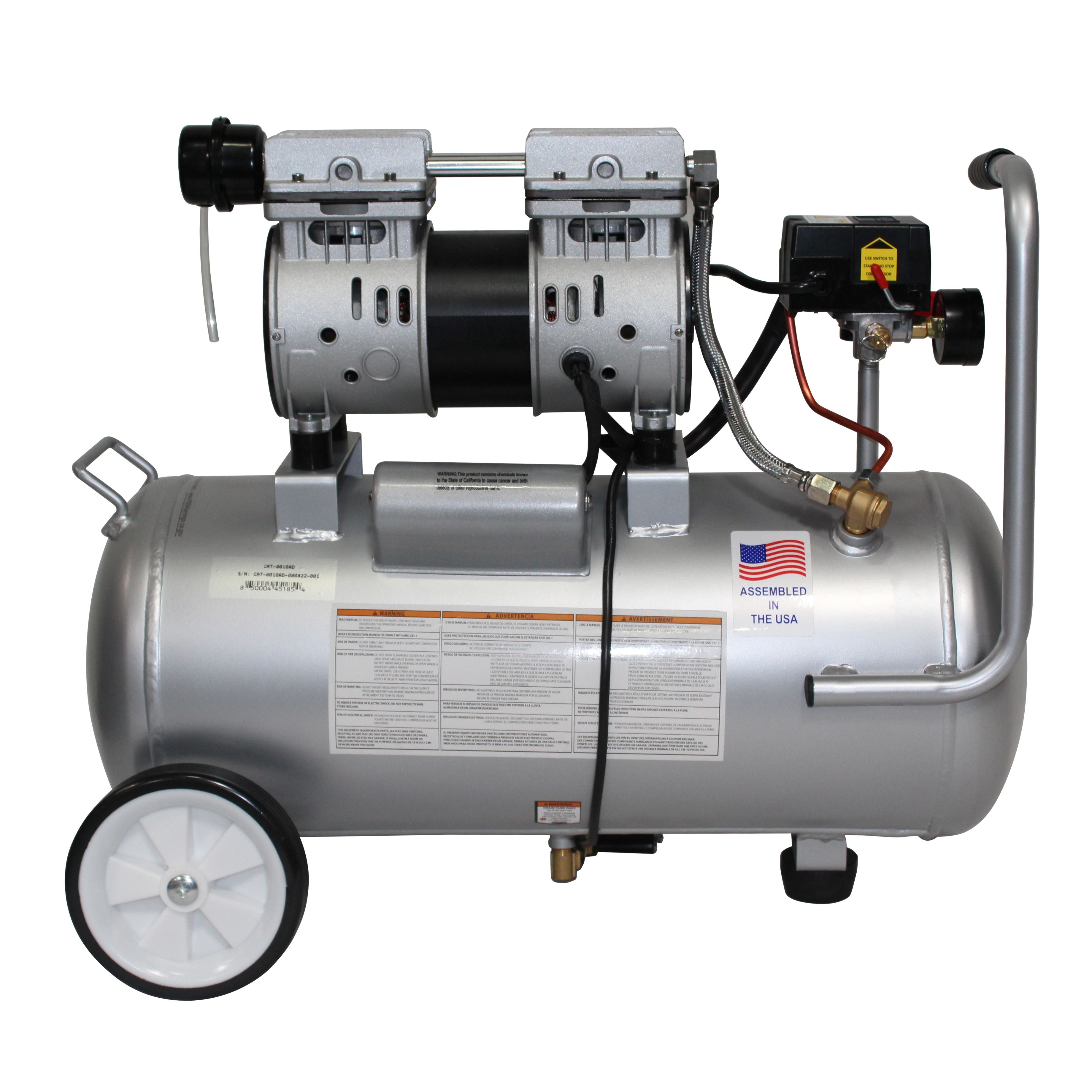 California Air Tools Aluminum Tank Ultra Quiet, Oil-Free, Lightweight Air Compressor with Automatic Drain Valve