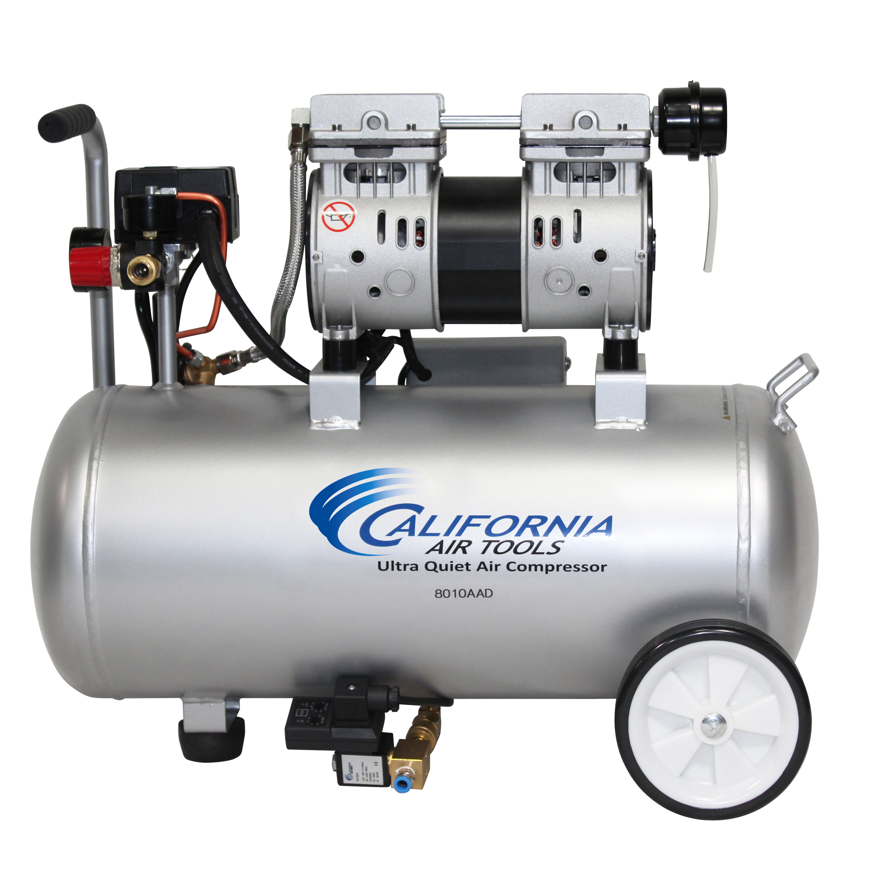 California Air Tools Aluminum Tank Ultra Quiet, Oil-Free, Lightweight Air Compressor with Automatic Drain Valve | CAT-8010AAD