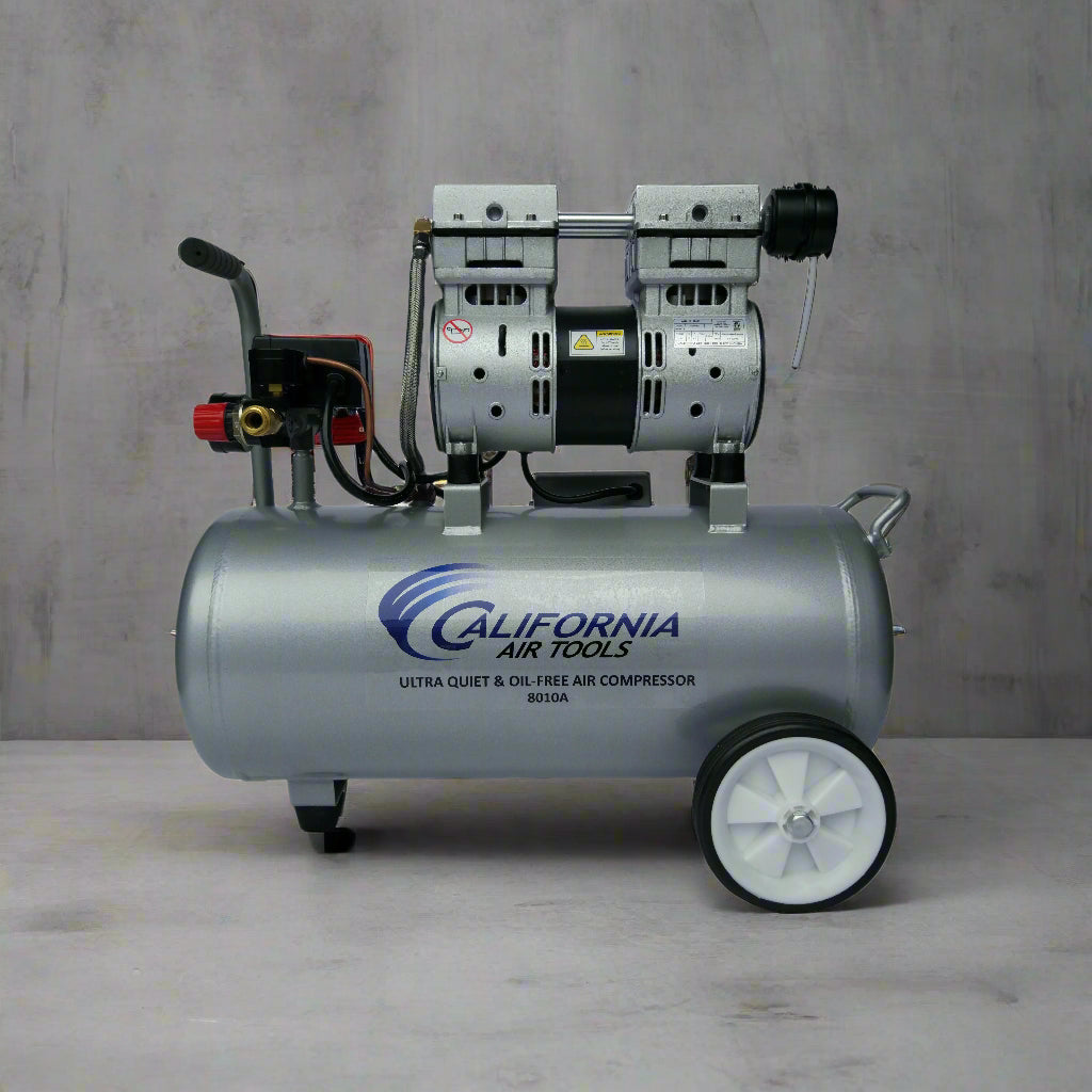 California Air Tools 1.0 Hp, 8.0 Gal. Steel Tank Ultra Quiet & Oil-Free Air Compressor w/Auto Drain