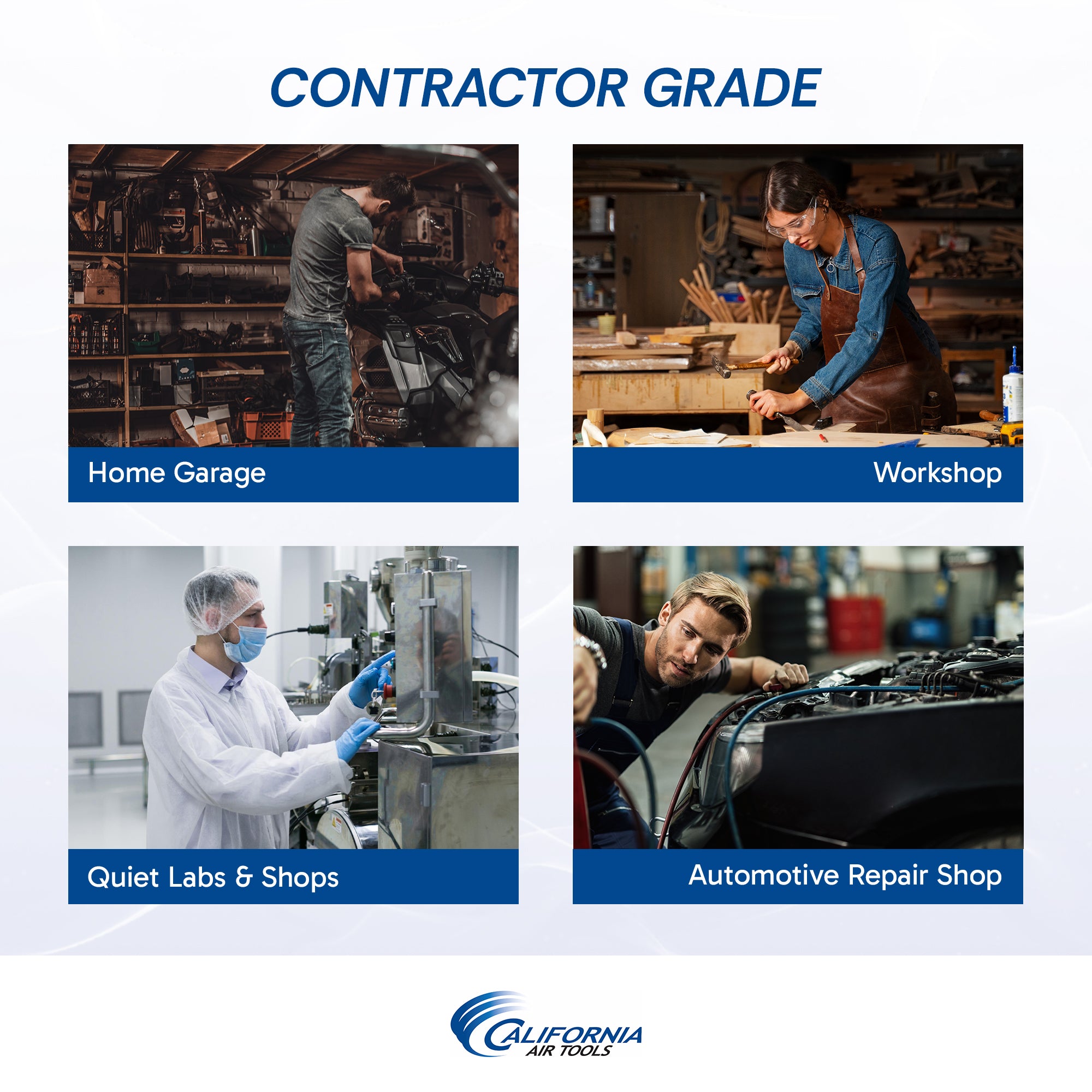 California Air Tools 1.0 Hp 8.0 Gal. Steel Tank Ultra Quiet & Oil-Free Air Compressor in Sound Proof Cabinet