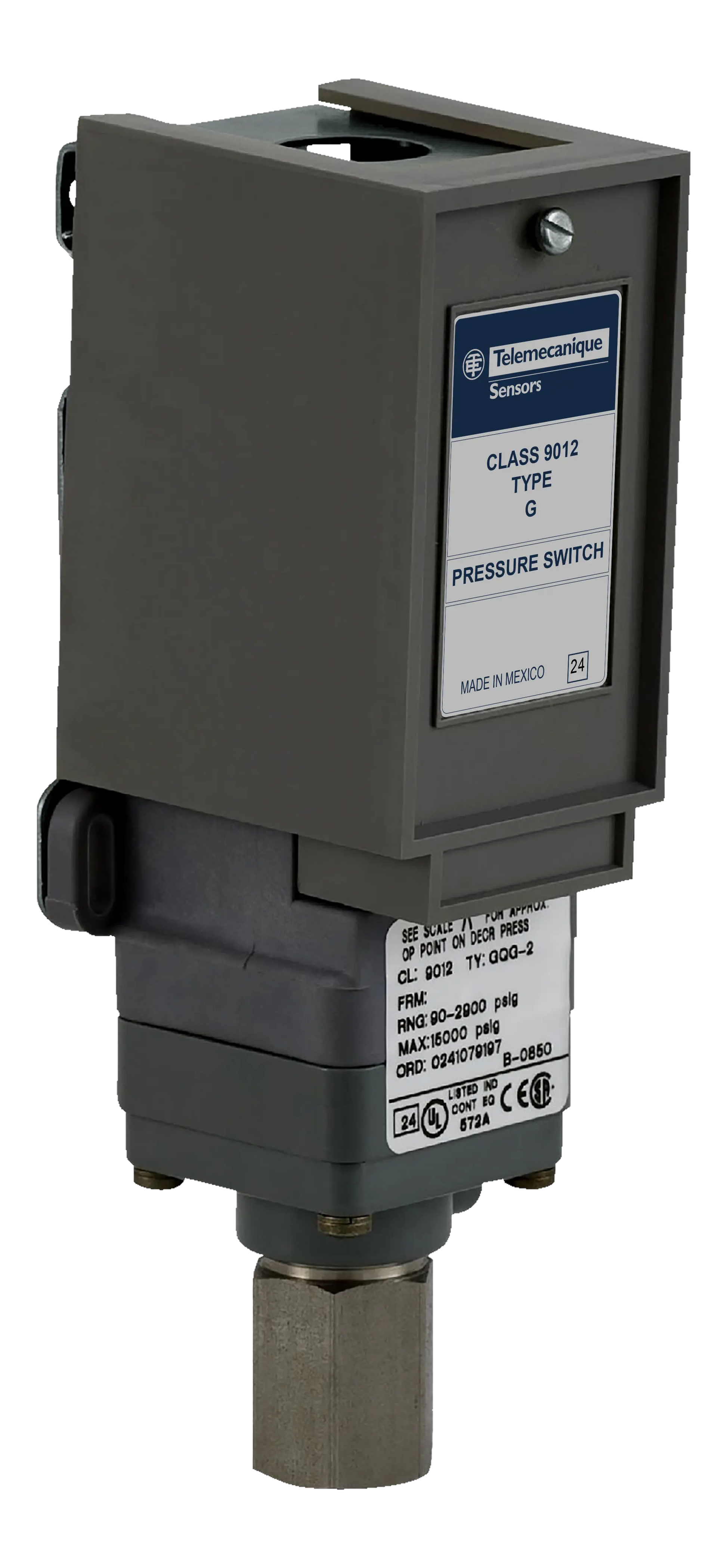 Square D 9012GNG5 adjustable differential pressure switch, Class 9012G