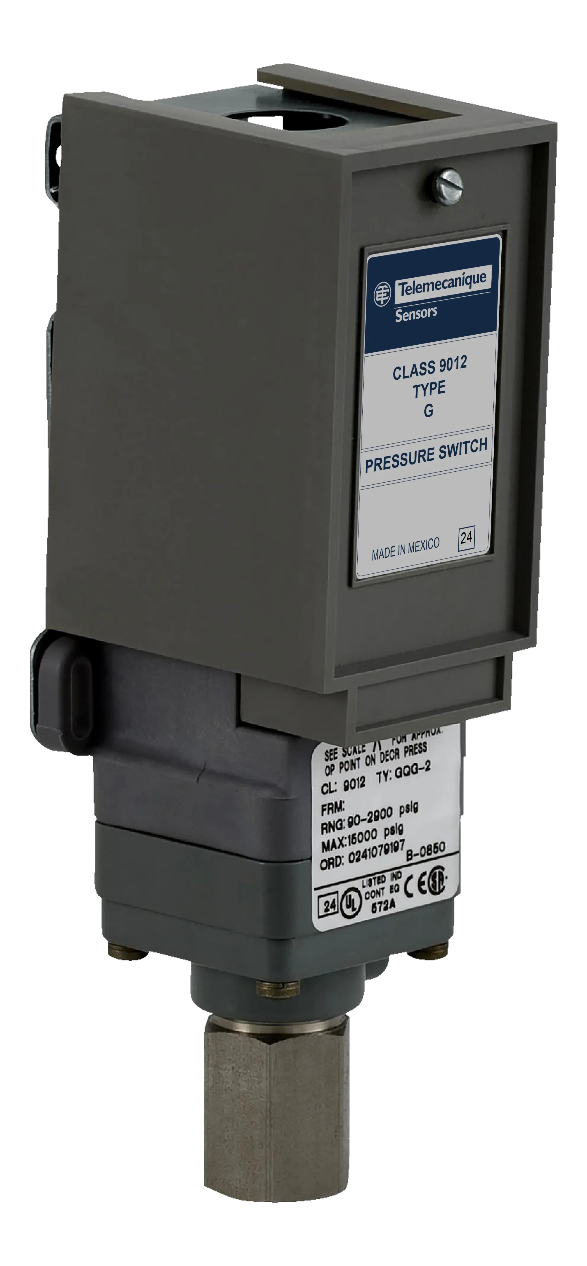 Square D 9012GNG5 adjustable differential pressure switch, Class 9012G