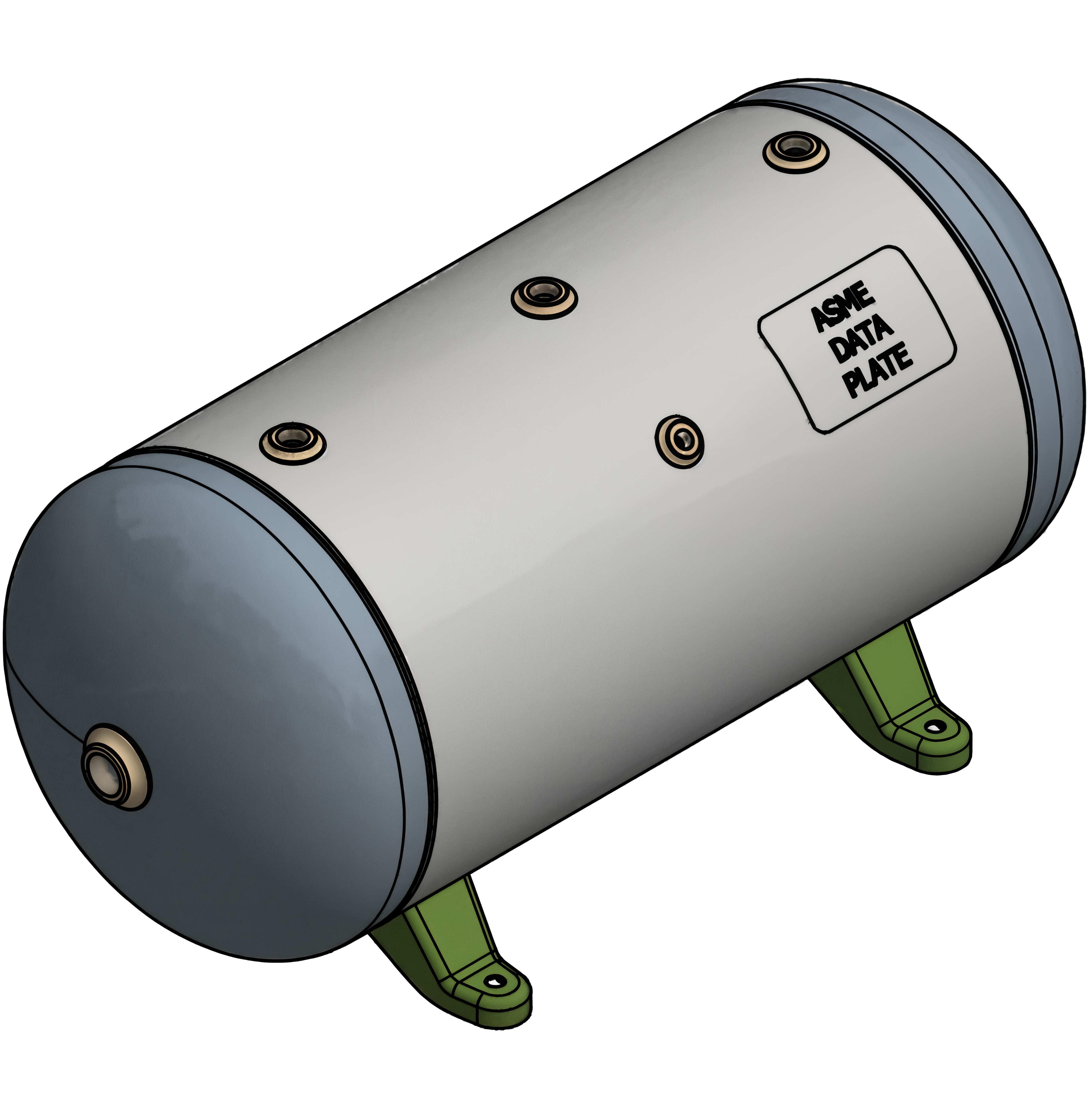 12 Gallon 300PSI Horizontal Air Tank By Samuel with Feet | A10023-300