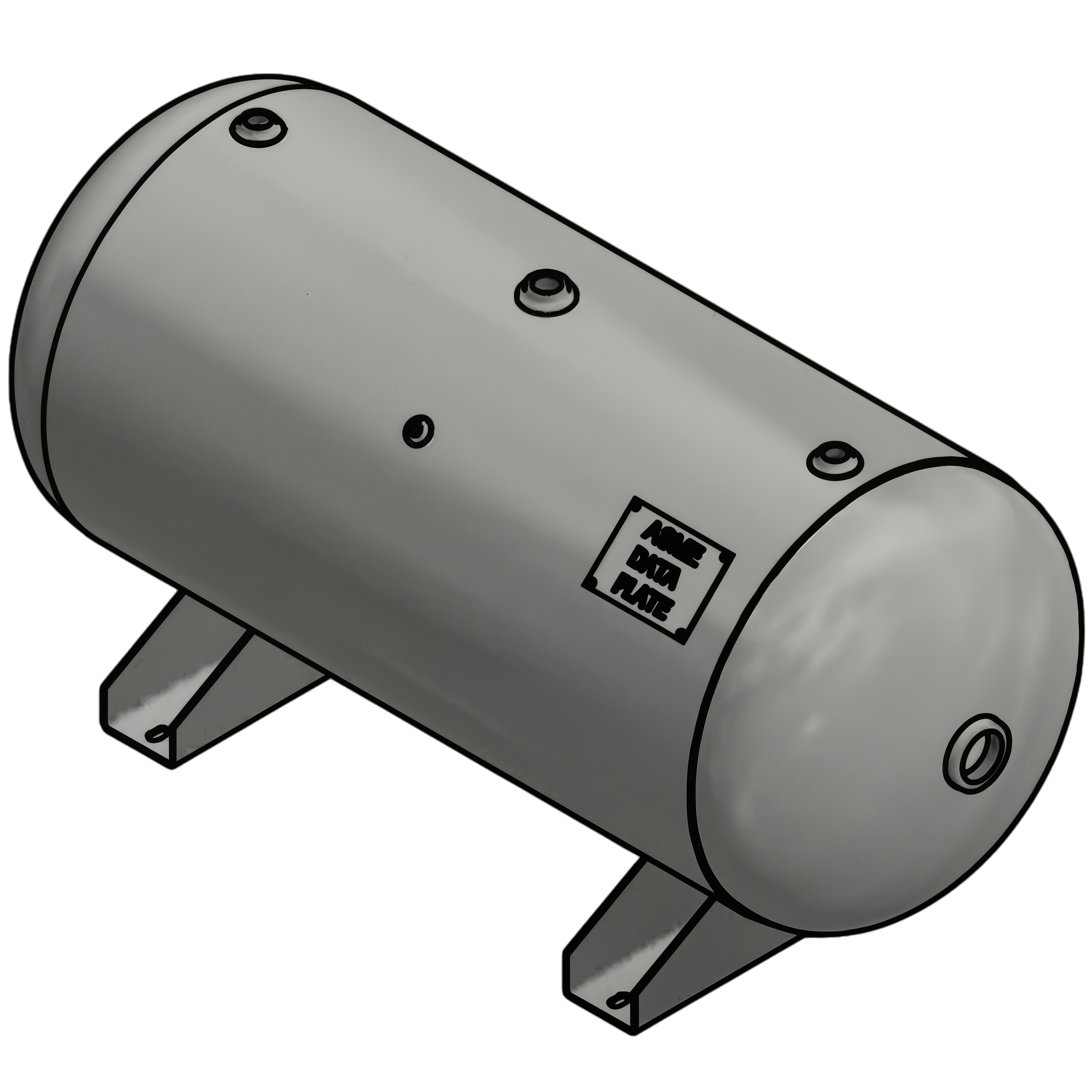 60 Gallon 200PSI Horizontal Air Tank By Samuel with Saddle legs | A10029