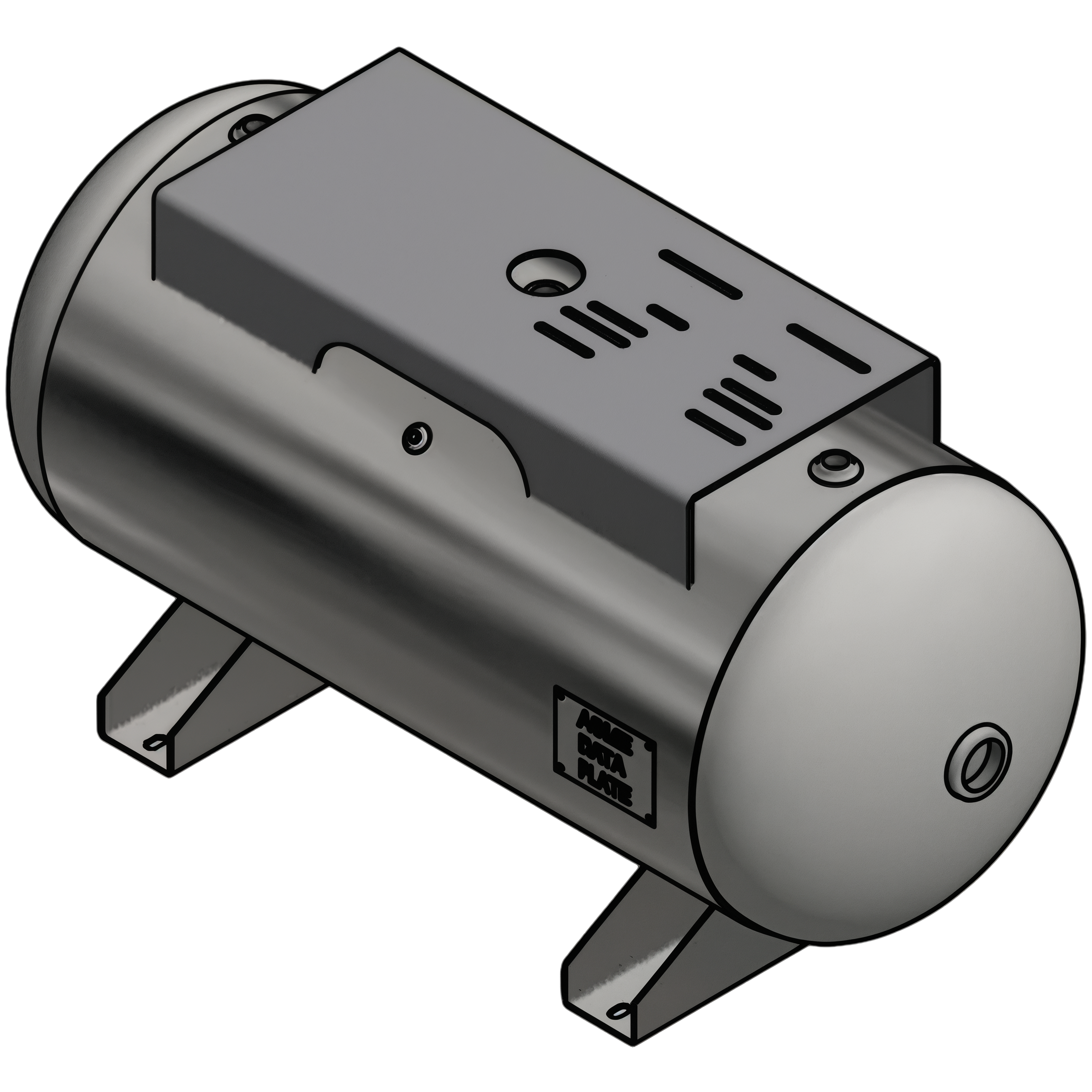 60 Gallon 200PSI Horizontal Air Tank By Samuel with Saddle legs, 14"X30" top plate | A10030