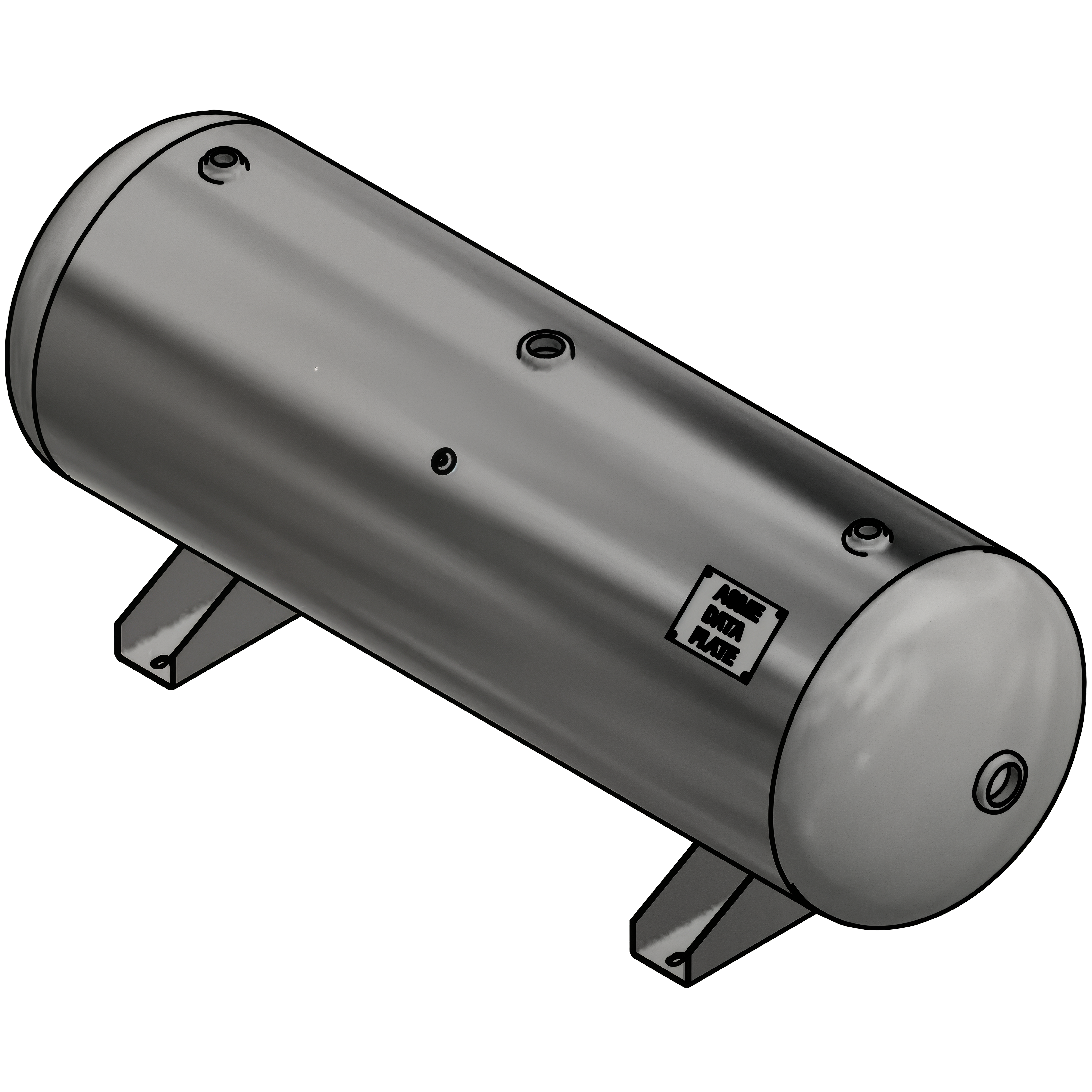 80 Gallon 200PSI Horizontal Air Tank By Samuel with Saddle legs | A10031