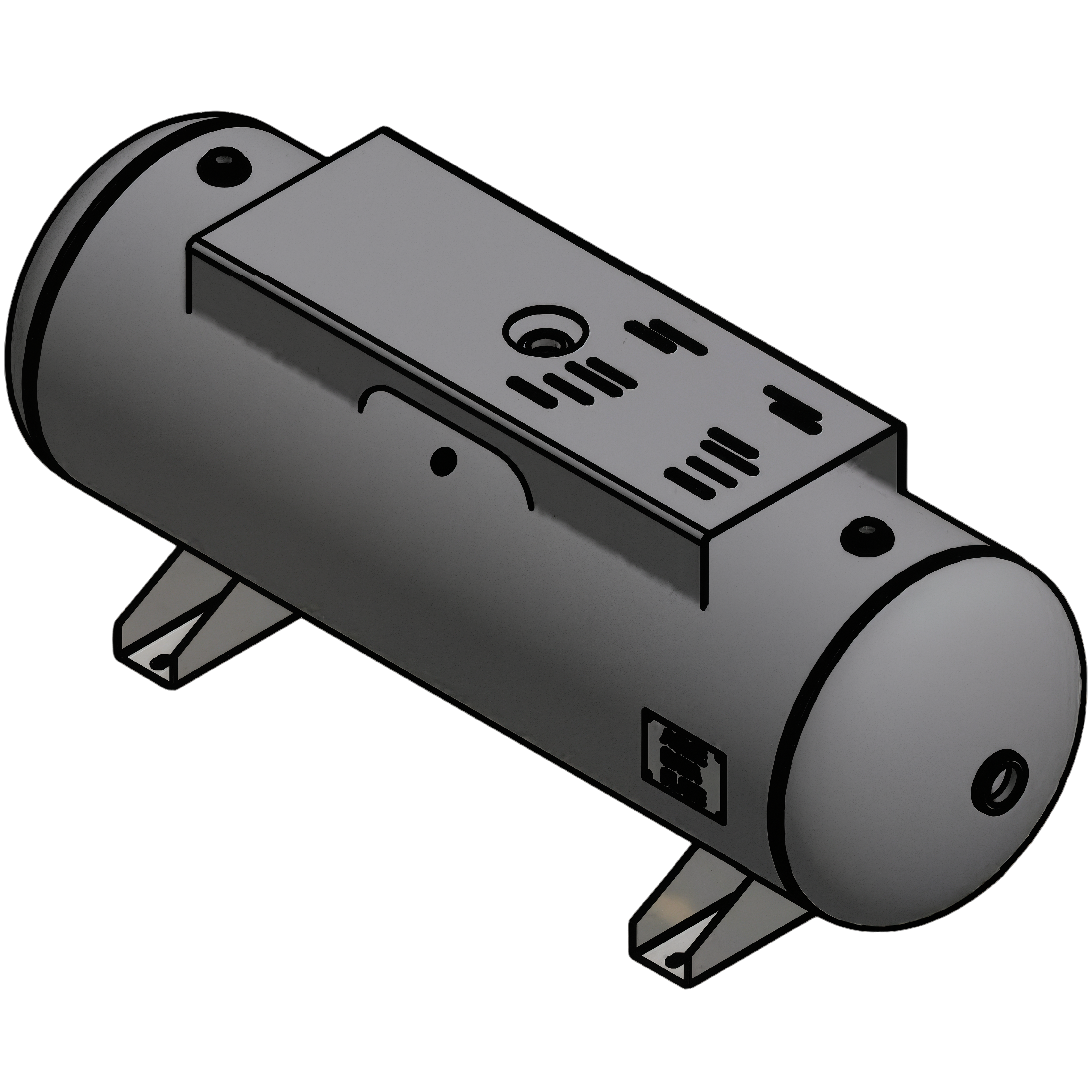 80 Gallon 200PSI Horizontal Air Tank By Samuel with Saddle legs, 12"X34" top plate | A10032