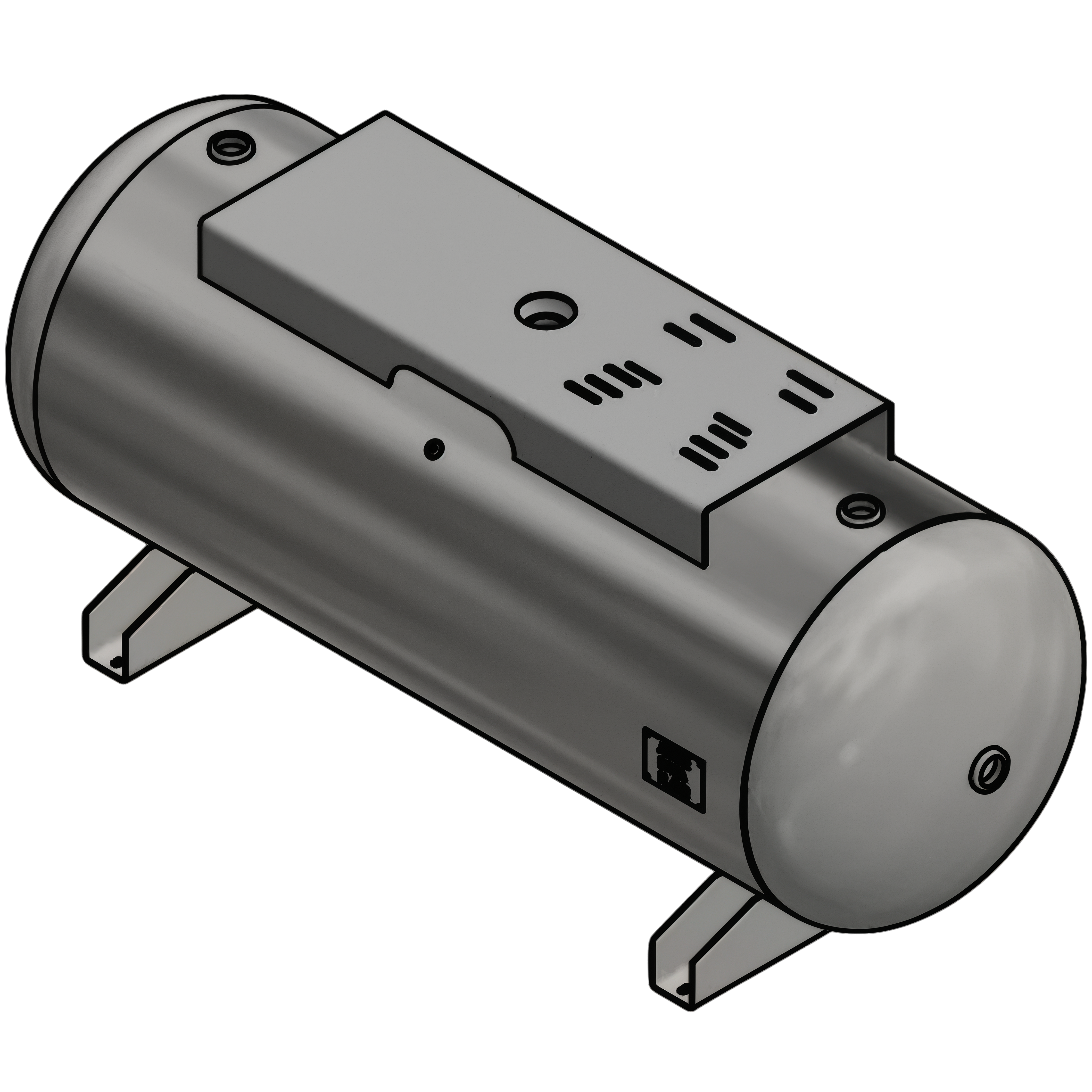 240 Gallon 200PSI Horizontal Air Tank By Samuel with Saddle legs, 18" X 48" top plate | A10038