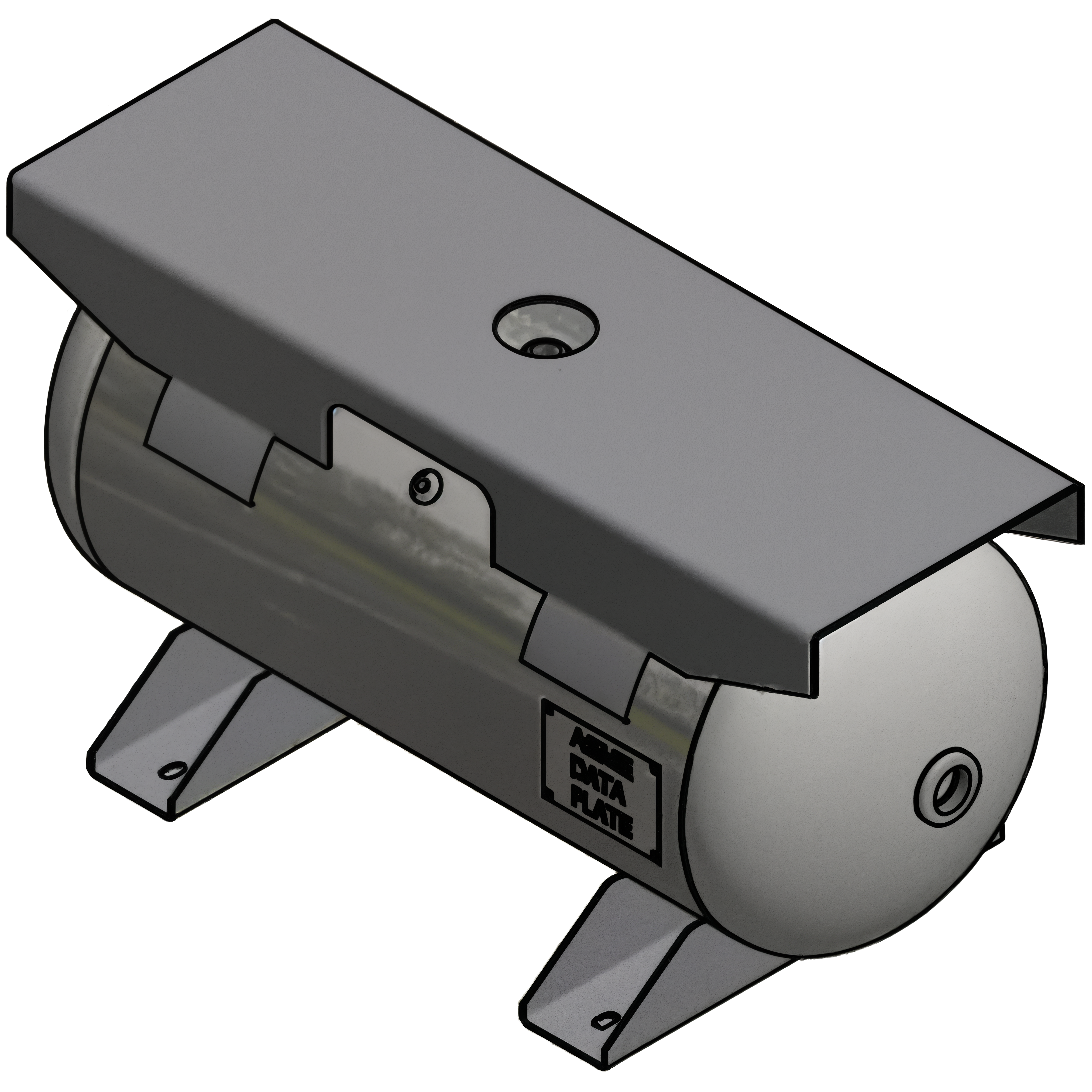 30 Gallon 200PSI Horizontal Air Tank By Samuel with Feet, 16" X 38" top plate | A10039