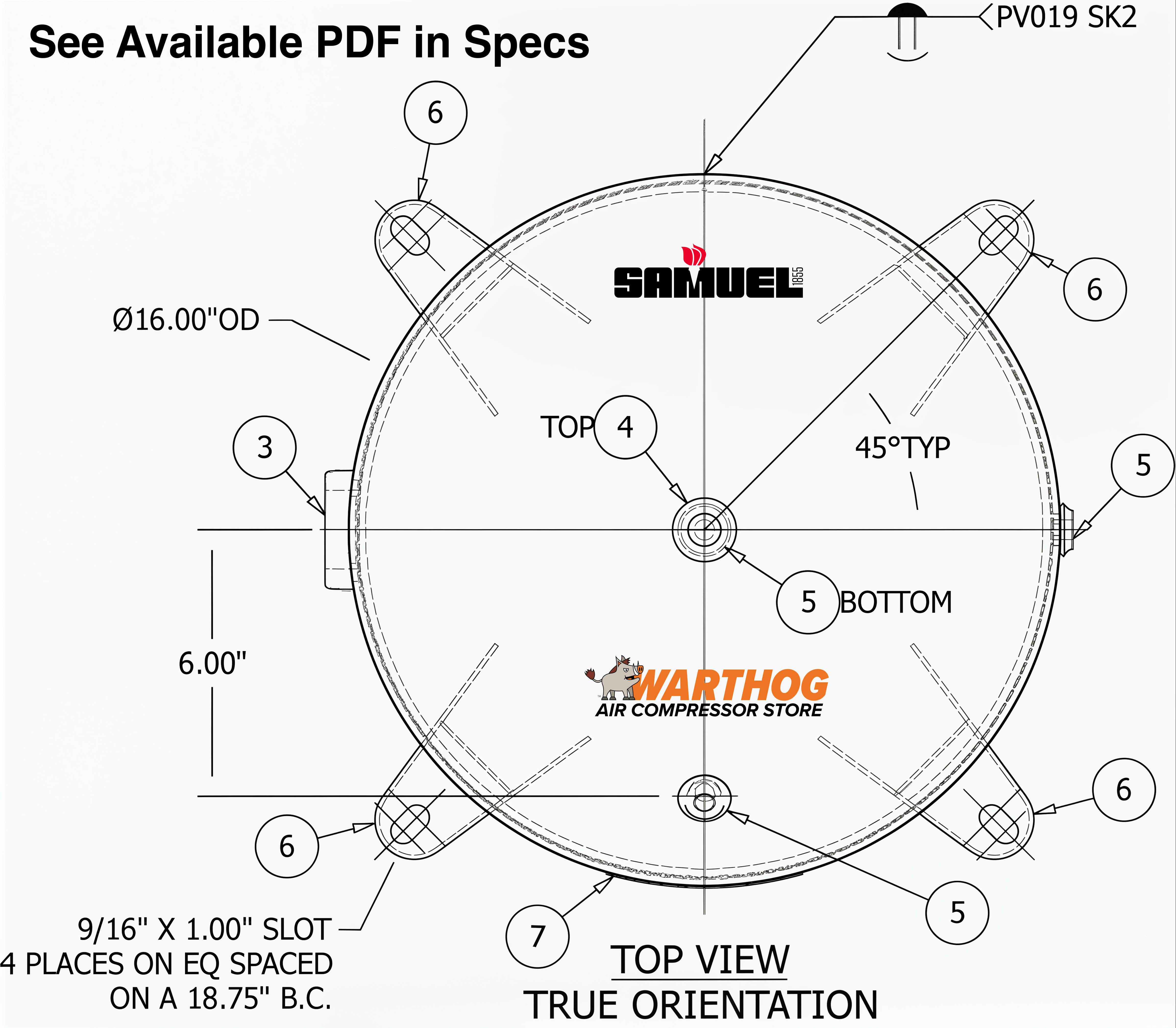 30 Gallon 300PSI Vertical Air Tank By Samuel with 4 feet | A10040-300
