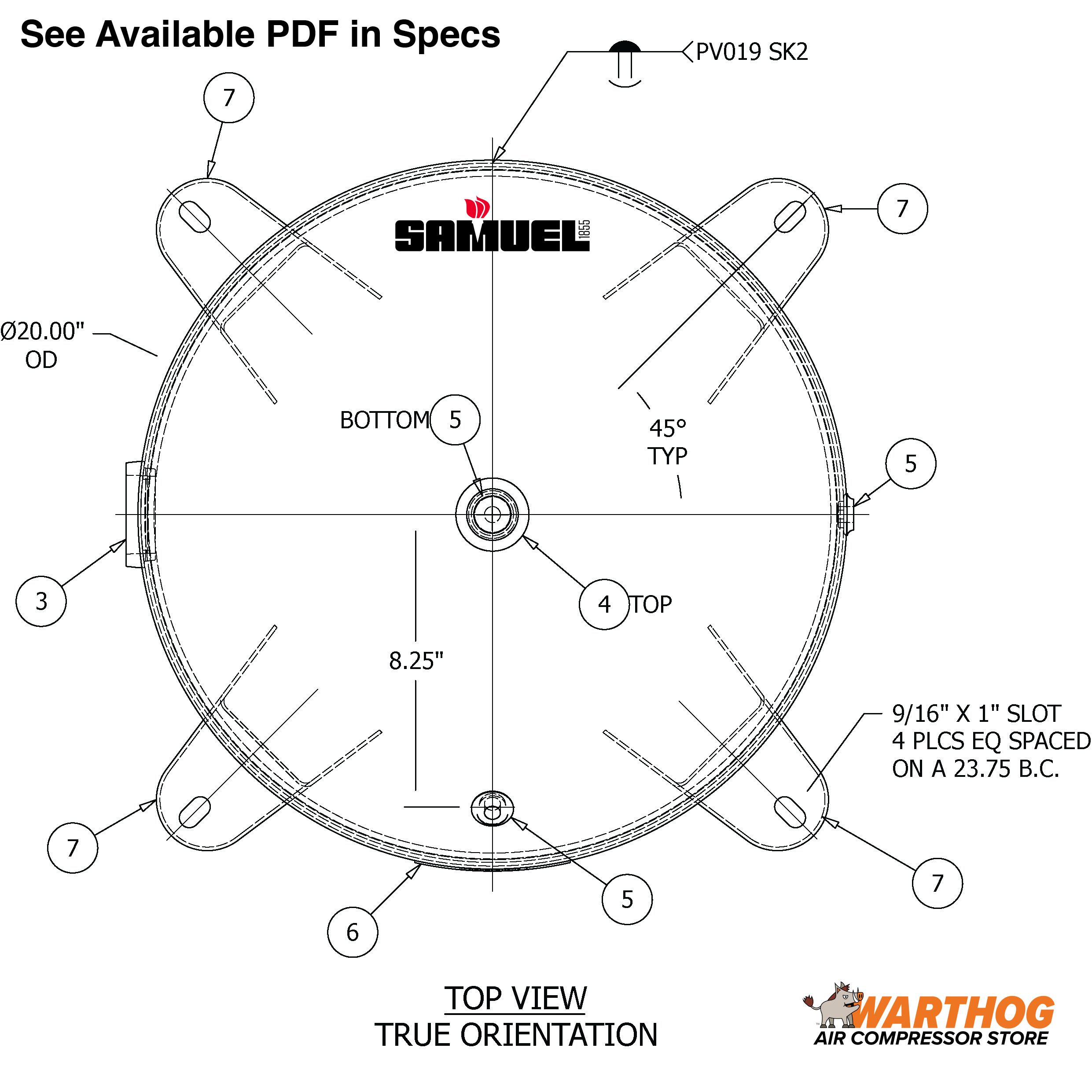 60 Gallon 300PSI Vertical Air Tank By Samuel with 4 feet | A10043-300